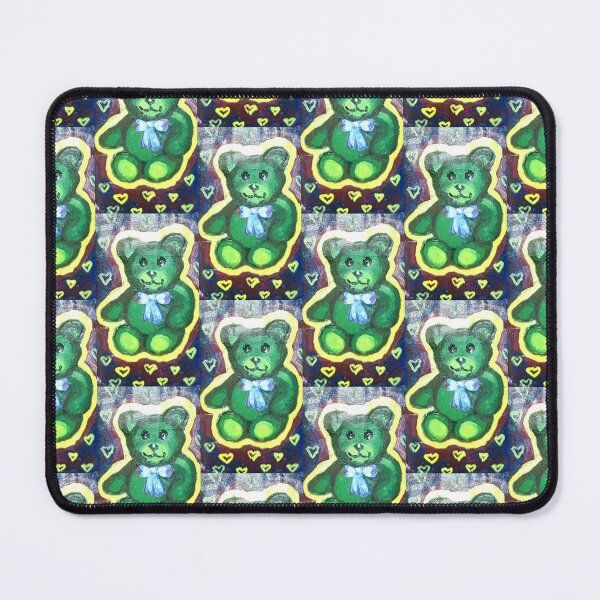 Item preview, Cute green teddy bear with bow in space decor designed and sold by Shukasya-Arts.
