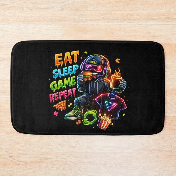 Item preview, Eat Sleep Game Repeat Neon Gamer designed and sold by Respawn Wear.