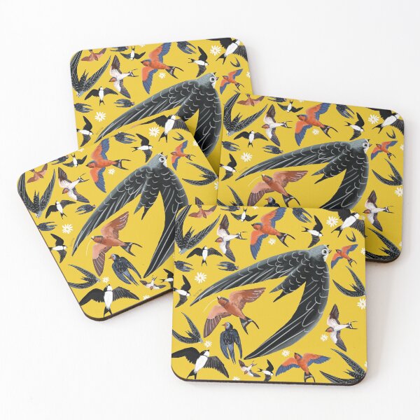 Item preview, Swallows and swift pattern (Yellow) designed and sold by belettelepink.