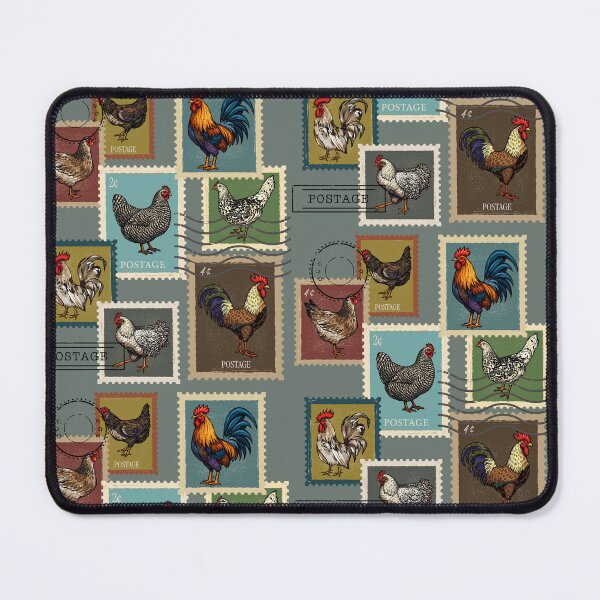 Item preview, Vintage chicken stamps designed and sold by InkRiot Studios.