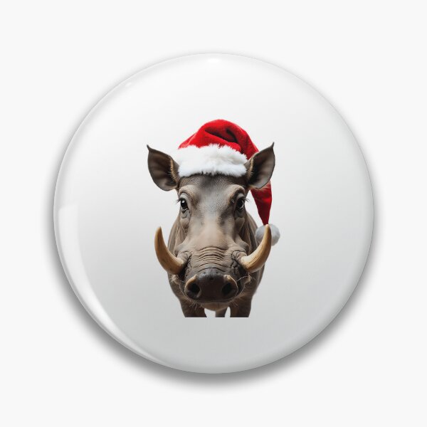 Item preview, Funny Warthog Animal Wearing Christmas Hat designed and sold by archarlyfitnes.