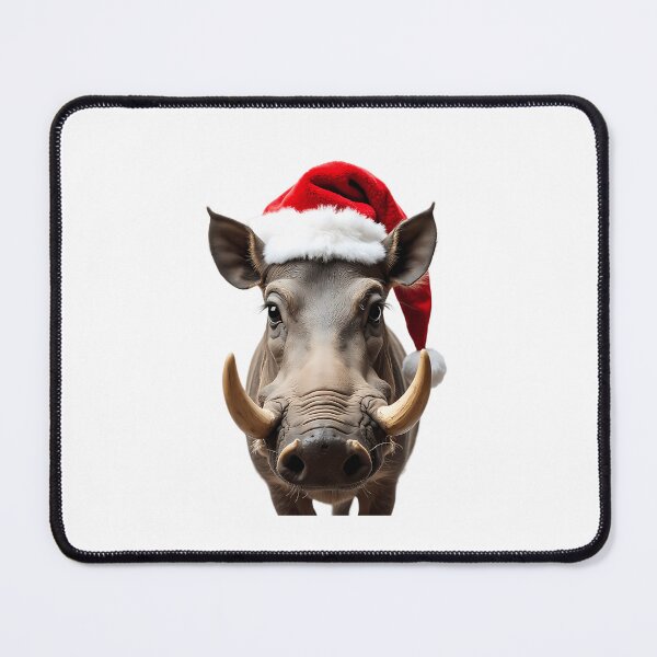 Item preview, Funny Warthog Animal Wearing Christmas Hat designed and sold by archarlyfitnes.