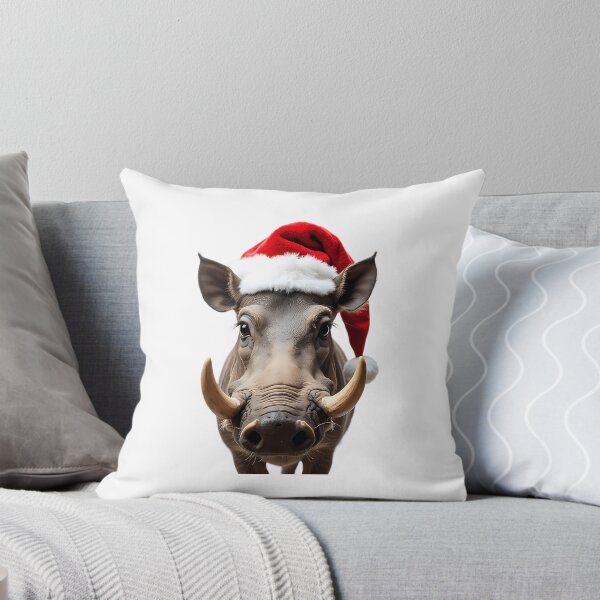 Item preview, Funny Warthog Animal Wearing Christmas Hat designed and sold by archarlyfitnes.