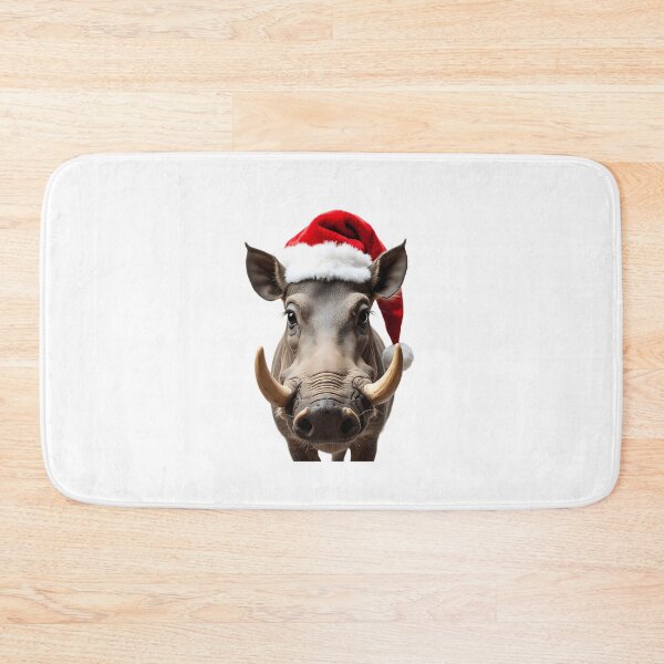 Item preview, Funny Warthog Animal Wearing Christmas Hat designed and sold by archarlyfitnes.