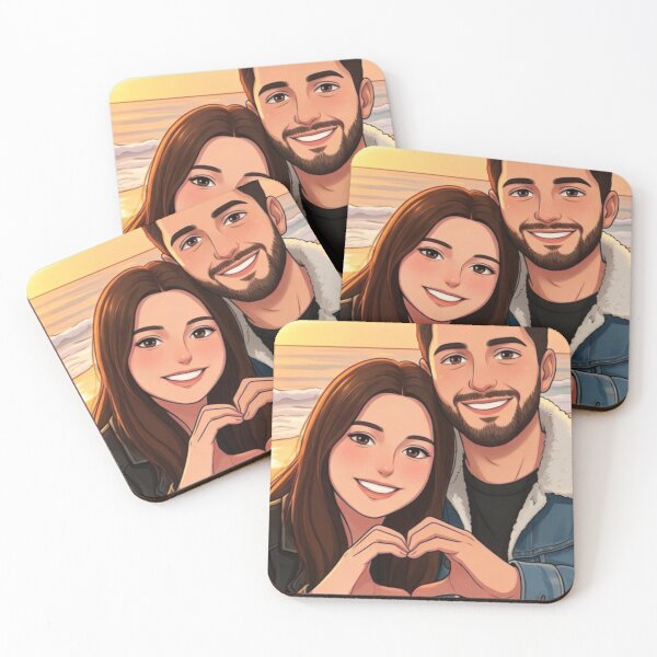 Item preview, Cute Couple Making Heart Sign on Beach Sunset Selfie designed and sold by     Pink Chaos Club.