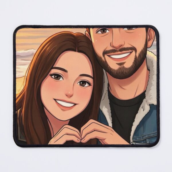 Item preview, Cute Couple Making Heart Sign on Beach Sunset Selfie designed and sold by Pink Chaos Club.