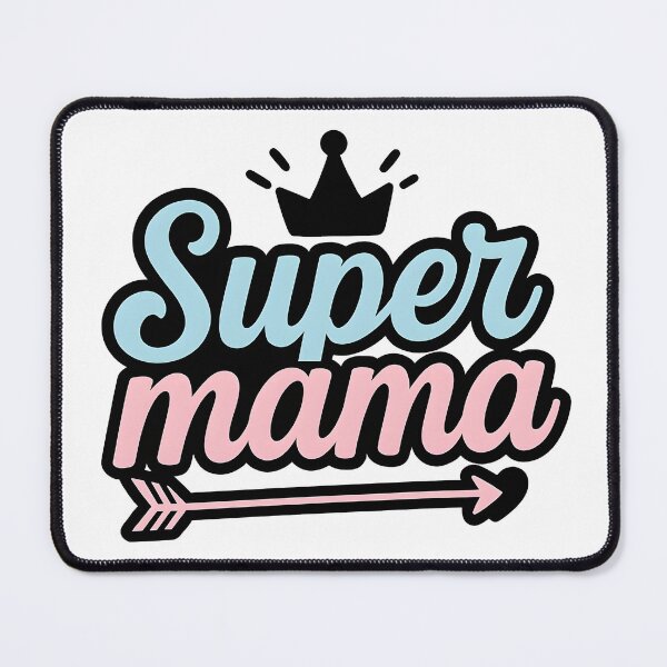 Artikelvorschau, Super Mama – Niedliches Geschenk mit Krone und Pfeil (typografisches Design) entworfen und verkauft von Nuvoro Gifts.