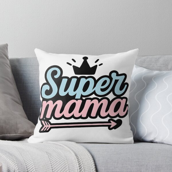 Artikelvorschau, Super Mama – Niedliches Geschenk mit Krone und Pfeil (typografisches Design) entworfen und verkauft von Nuvoro Gifts.