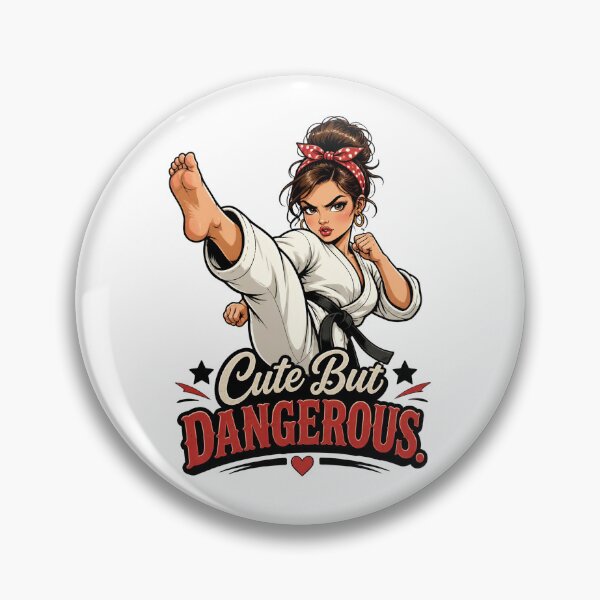 Item preview, "Cute But Dangerous" – Retro Karate Girl  designed and sold by MusesWhispers.
