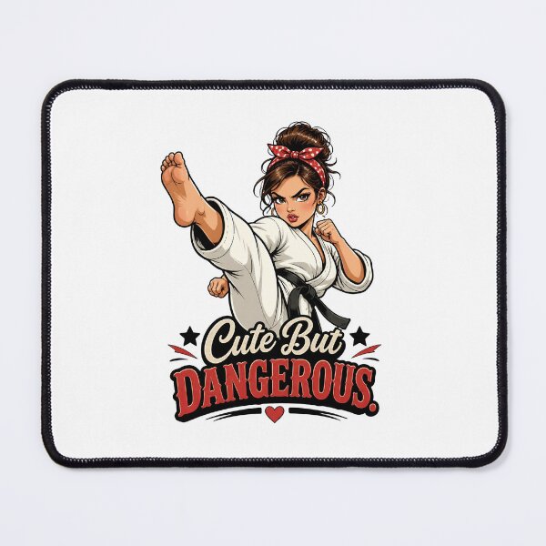 Item preview, "Cute But Dangerous" – Retro Karate Girl designed and sold by MusesWhispers.