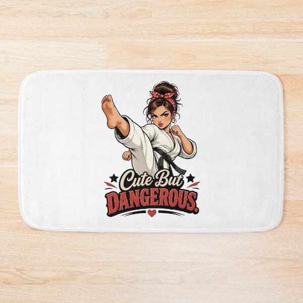 Item preview, "Cute But Dangerous" – Retro Karate Girl  designed and sold by MusesWhispers.