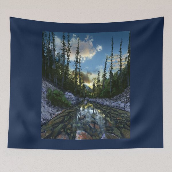 Item preview, Abstract painting of a river in the forest designed and sold by Witseart.