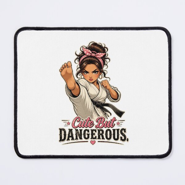 Item preview, "Cute But Dangerous" – Retro Karate Girl  designed and sold by MusesWhispers.