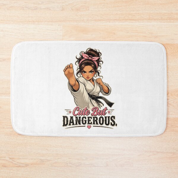 Item preview, "Cute But Dangerous" – Retro Karate Girl  designed and sold by MusesWhispers.