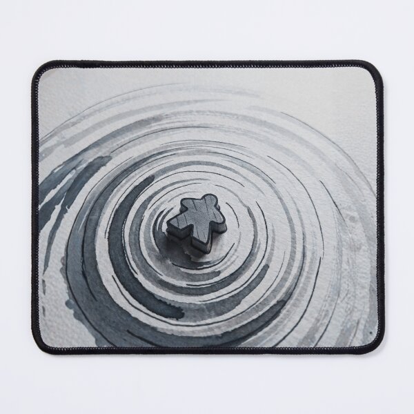 Item preview, Black White Watercolor Meeple Floating in the Water   designed and sold by TackyTime.