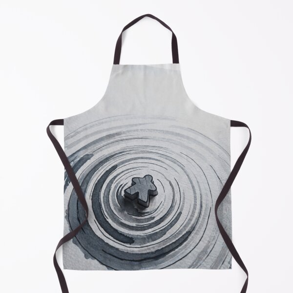 Item preview, Black White Watercolor Meeple Floating in the Water   designed and sold by TackyTime.