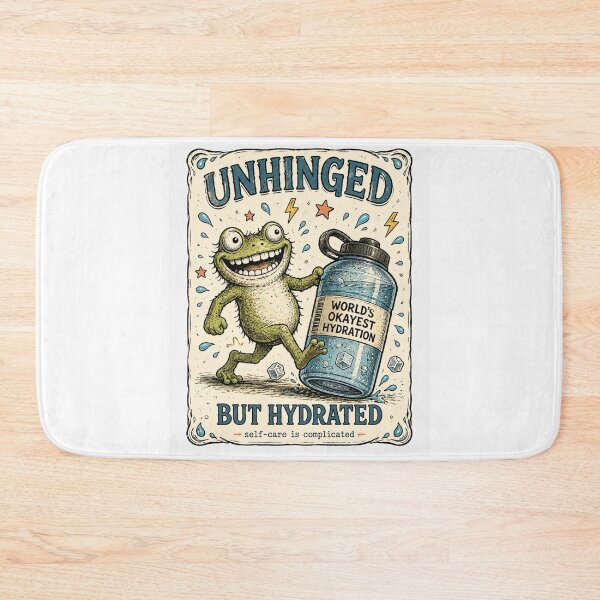 Item preview, Funny Hydration Frog Vintage Self Care Humor Illustration designed and sold by MotivaChic.