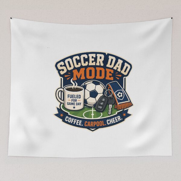 Item preview, Soccer Dad Mode Coffee Carpool Cheer Game Day Design designed and sold by Concrete Coffee Studio.