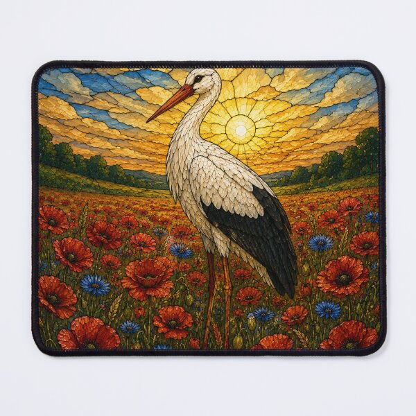 Item preview, Stork at Sunset – Stained Glass Meadow designed and sold by Karszul.