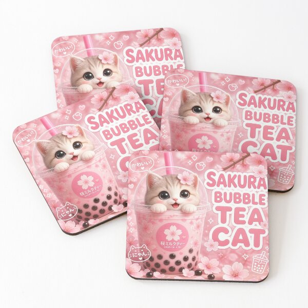 Item preview, sakura bueble tea cat designed and sold by no kawaii no life.