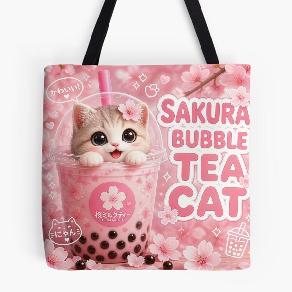 Item preview, sakura bueble tea cat designed and sold by no kawaii no life.