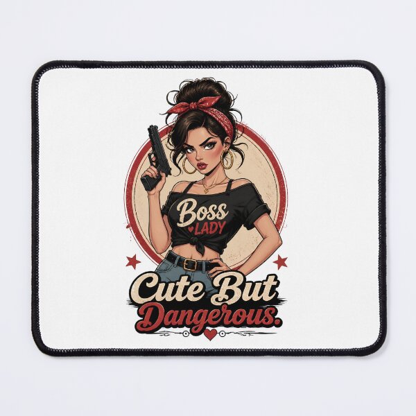Item preview, "Cute But Dangerous" Retro Boss Lady  designed and sold by MusesWhispers.