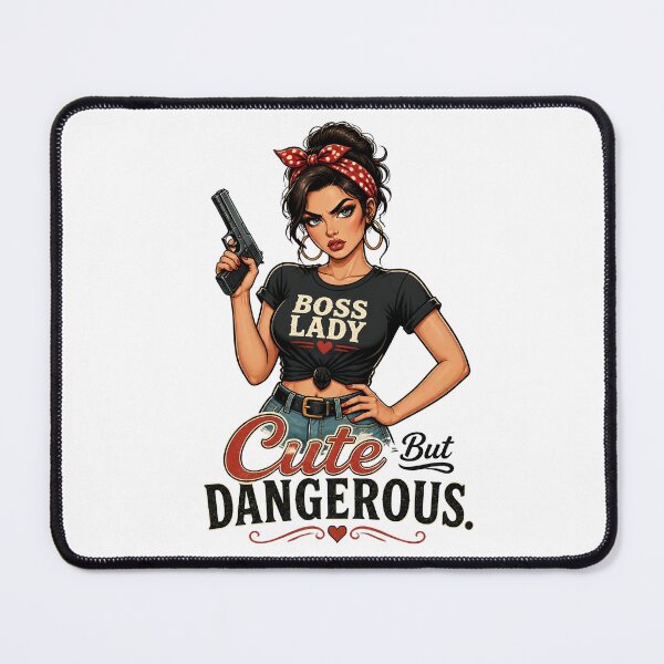 Item preview, "Cute But Dangerous" Retro Boss Lady designed and sold by MusesWhispers.