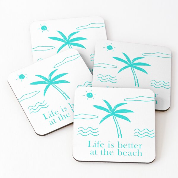 Item preview, Life Is Better At The Beach - Minimalist Turquoise Coastal Art designed and sold by Boujart.