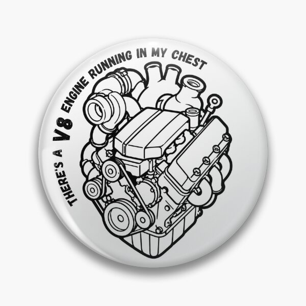 Item preview, V8 engine heart, print for motorfans, engine instead of heart designed and sold by print-ES.