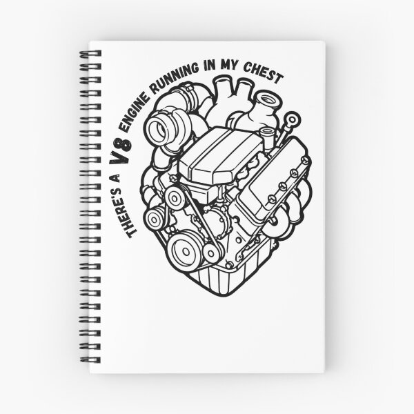 Item preview, V8 engine heart, print for motorfans, engine instead of heart designed and sold by print-ES.