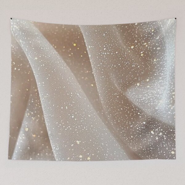 Item preview, Glitter Silk Tulle Texture Champagne Gold Aesthetic Fabric Art designed and sold by LYAN-STORE.