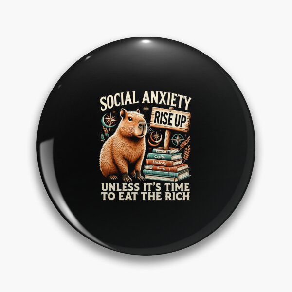 Item preview, Social Anxiety Rise Up Eat The Rich Capybara T-Shirt designed and sold by artlife4.