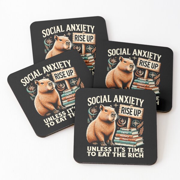 Item preview, Social Anxiety Rise Up Eat The Rich Capybara T-Shirt designed and sold by artlife4.