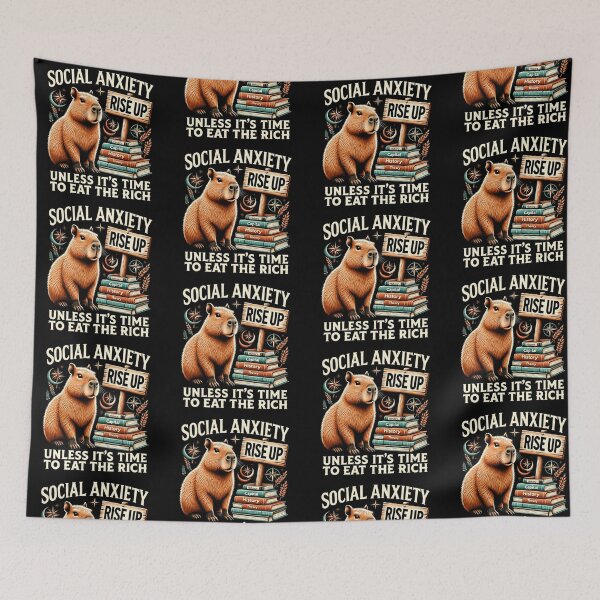 Item preview, Social Anxiety Rise Up Eat The Rich Capybara T-Shirt designed and sold by artlife4.