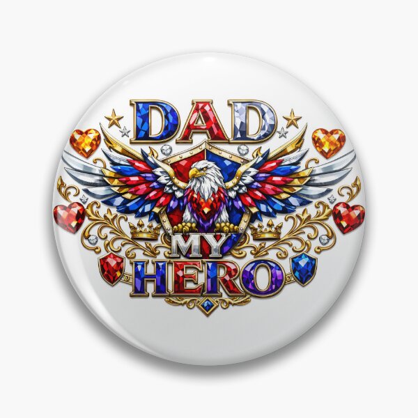 Item preview, Dad My Hero Eagle Jewel Crest Gift designed and sold by Nuvoro Gifts.