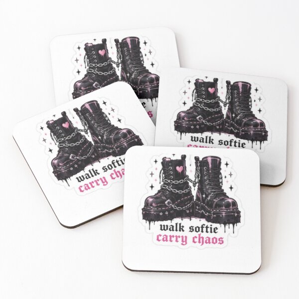 Item preview, Walk Softie Carry Chaos Goth Boots Sticker | Cute Alternative Aesthetic designed and sold by echoartstd.