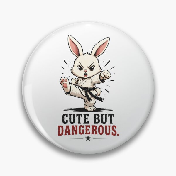 Item preview, "Cute But Dangerous" Karate Bunny - Funny Martial Arts designed and sold by MusesWhispers.
