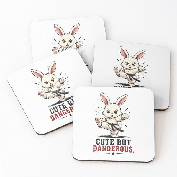 Item preview, "Cute But Dangerous" Karate Bunny - Funny Martial Arts designed and sold by MusesWhispers.