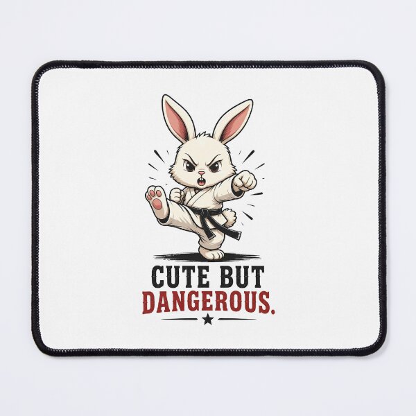 Item preview, "Cute But Dangerous" Karate Bunny - Funny Martial Arts designed and sold by MusesWhispers.