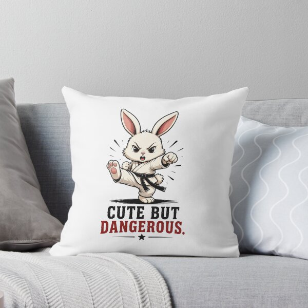 Item preview, "Cute But Dangerous" Karate Bunny - Funny Martial Arts designed and sold by MusesWhispers.