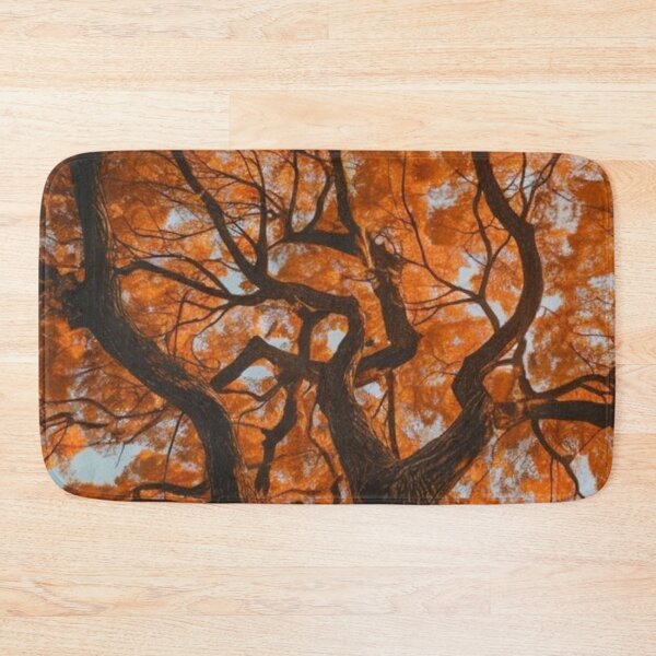 Item preview, Vibrant Autumn Tree Canopy Warm Orange Fall Nature Photography designed and sold by LYAN-STORE.