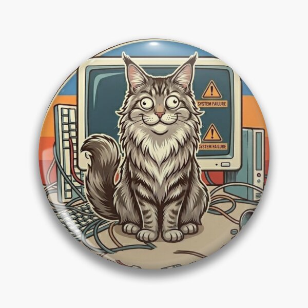 Item preview, Funny Cat IT Support Retro Design for Programmer and Developer designed and sold by thoughtswear.