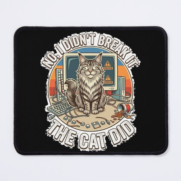 Item preview, Funny Cat IT Support Retro Design for Programmer and Developer designed and sold by thoughtswear.