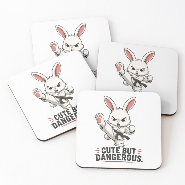 Item preview, "Cute But Dangerous" Karate Bunny - Funny Martial Arts designed and sold by MusesWhispers.