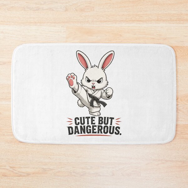 Item preview, "Cute But Dangerous" Karate Bunny - Funny Martial Arts designed and sold by MusesWhispers.