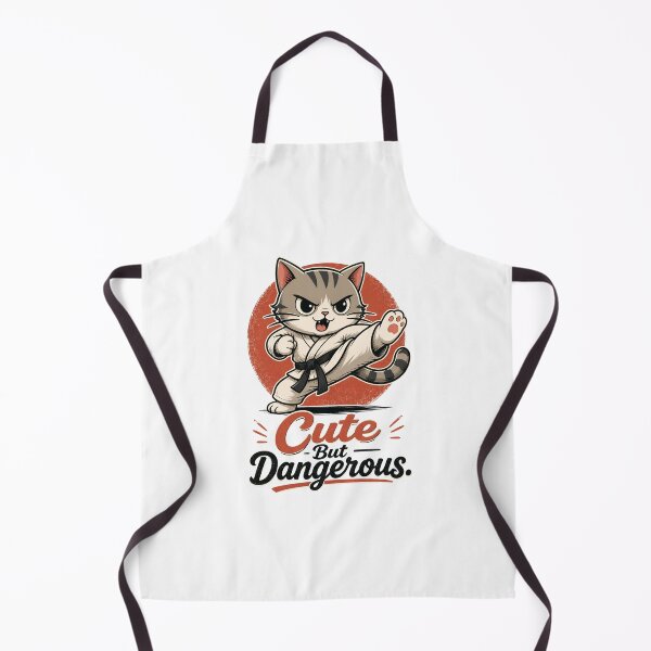 Item preview, "Cute But Dangerous" Karate Cat - Funny Martial Arts designed and sold by MusesWhispers.