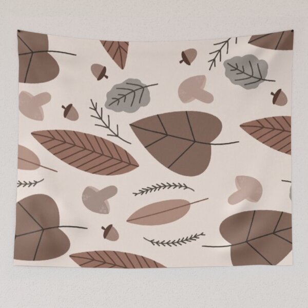 Item preview, Cozy Autumn Forest Seamless Pattern Brown Leaves and Mushrooms Art designed and sold by LYAN-STORE.