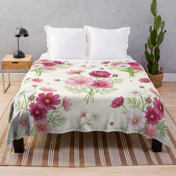 Item preview, Watercolor Pink Cosmos Floral Pattern designed and sold by FashioonTrends.