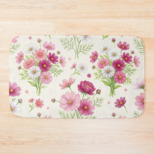 Item preview, Watercolor Pink Cosmos Floral Pattern designed and sold by FashioonTrends.