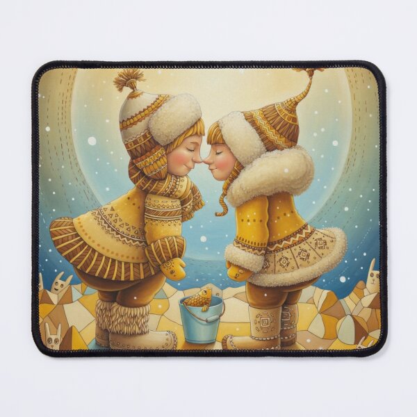 Item preview, Eskimo Kiss | Cute Winter Love Nose Kiss Romantic Couple Art designed and sold by Ruta.